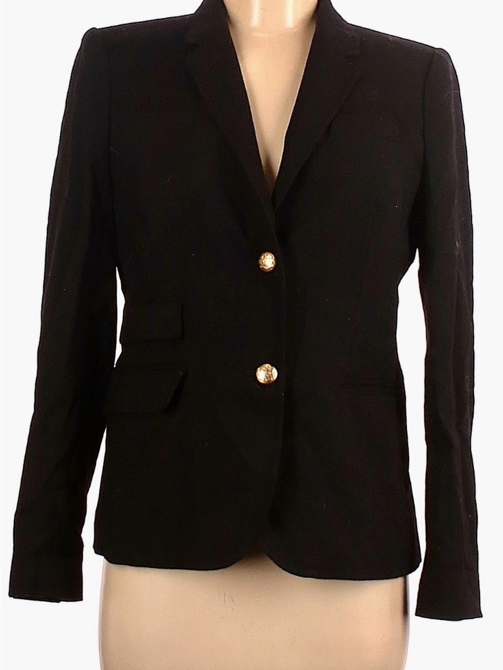 J. Crew Black Women's Blazer with Gold Buttons